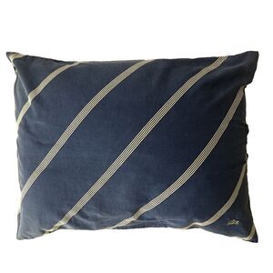 Lacoste Standard Pillow Shams 20x25 Navy White Striped Cotton Alligator Set of 2